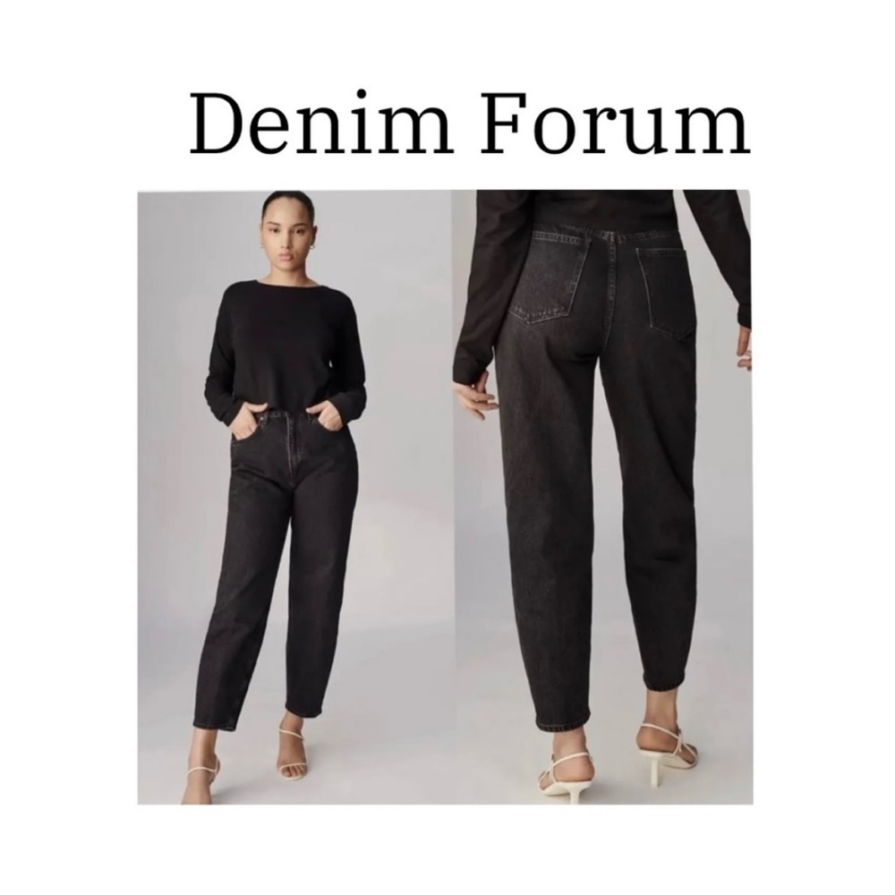 Denim Forum Women's Straight Leg Jeans in Black